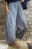 Arbi Gingham 7/8 Barrel Pant Navy